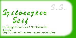 szilveszter seif business card